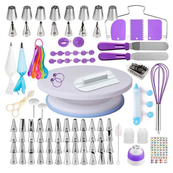 Cake Decorating Supplies Kit Spatulas Leveler Piping Bags Tips Set