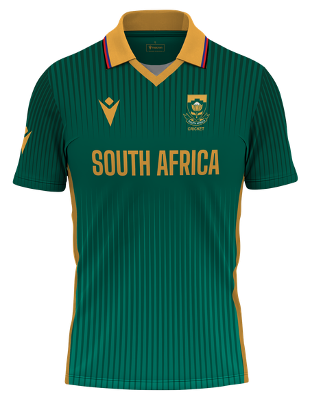 Macron Men's CSA ODI Proteas Short Sleeve Replica Home Jersey