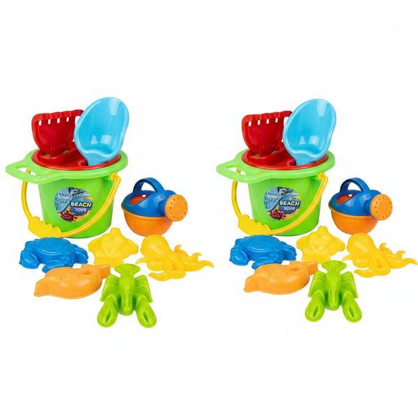 Beach Buddy 10 Piece Set in Durable Backpack for Outdoor Fun - 2 Pack