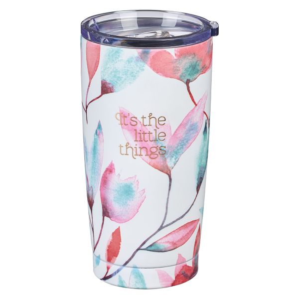 Stainless Steel Mug - It's the Little Things, Pink Petals