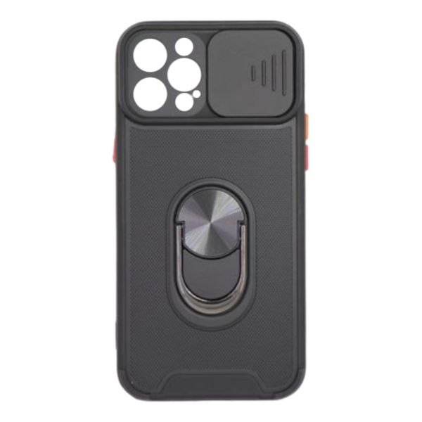 Camera Slide Protective Cover with Metal Ring/Stand for iPhone 13 Pro Max