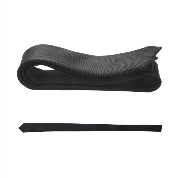 2" Wide Stripes Pattern Self Tie Skinny Necktie Black for Woman
