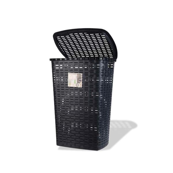 Rattan Weave Laundry Bin 53L Anthracite