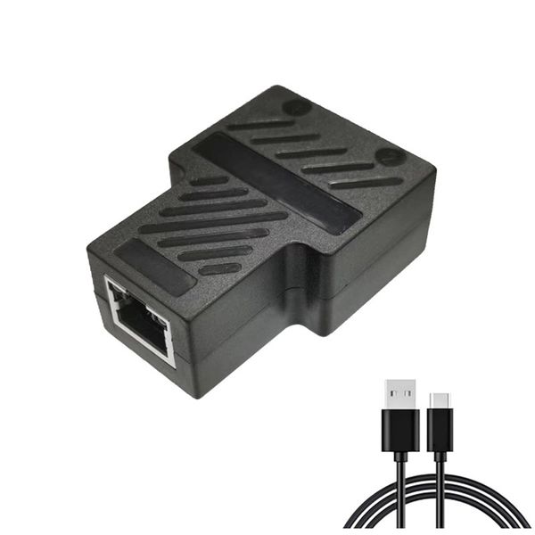 100Mbps RJ45 Network Extension Connector 1 to 2 Ethernet Adapter