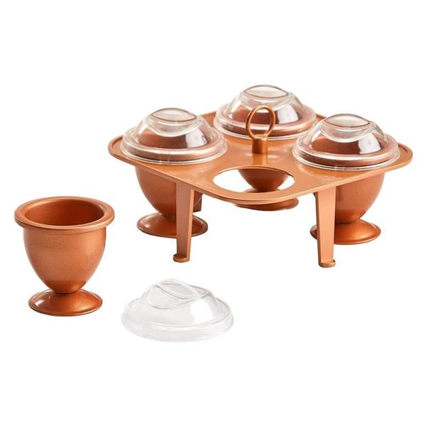 Set of 4 XL Non-Stick Copper Egg Molds - Easy Release Egg Shape Cookware
