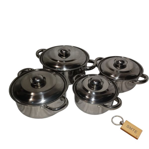 The 8-Piece Pot Set with Crystal-Clear Glass Lids and Keyring