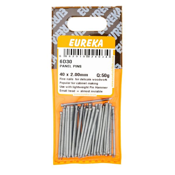 EUREKA Panel pins 40 x 2mm Q:50g 6D30