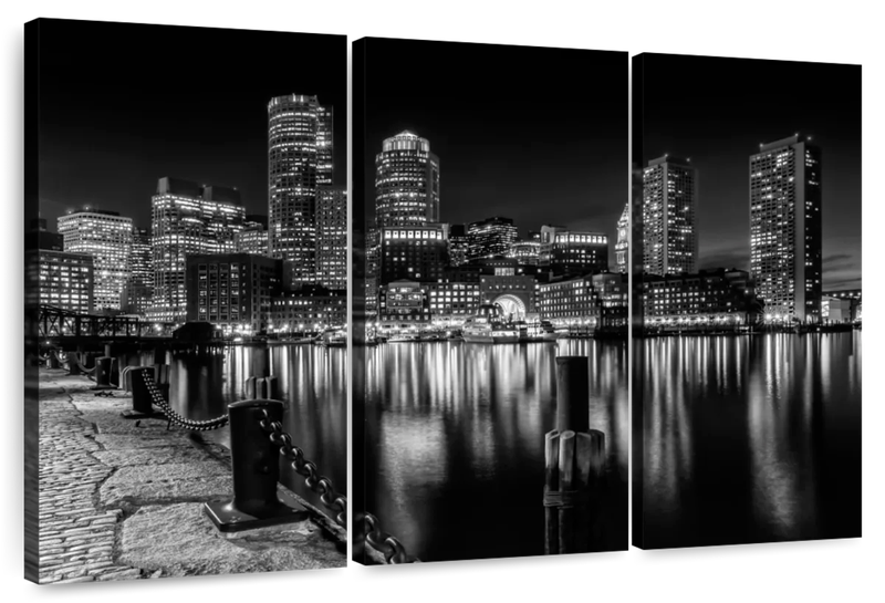 Canvas Art - City Scape 3 Piece Canvas Wall Art Living Bedroom Decor