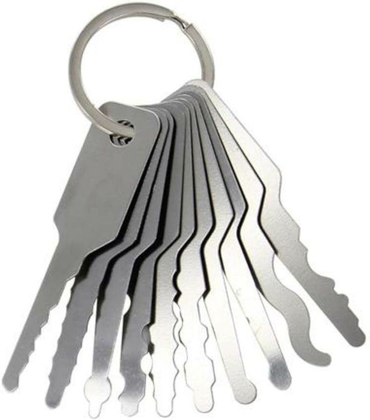 Stainless Steel Jiggler Key Lock Pick Keys for Double Sided Lock - 10 ...