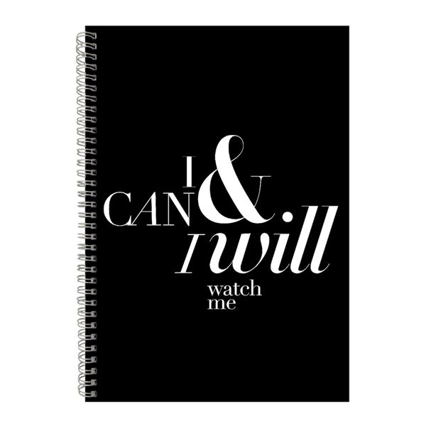 I Will A4 Notebook Spiral Lined Motivational Saying Graphic Notepad Gift143