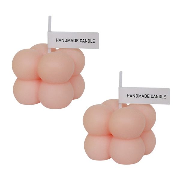 2 Pack Mini Bubble Candles - Pink