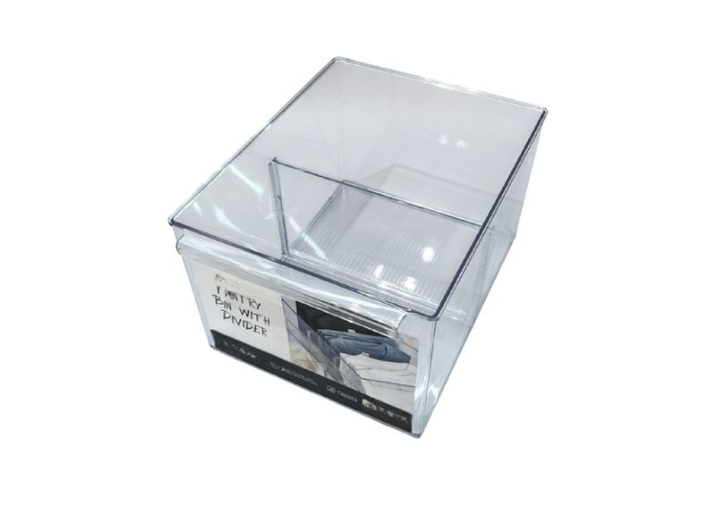 Pantry Organizer &amp; Storage Bin with 2 Dividers 15cm