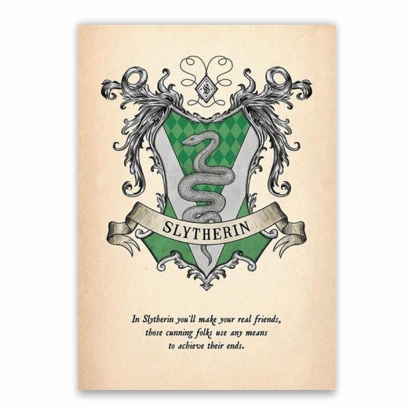 Slytherin Logo And Traits Poster - A1