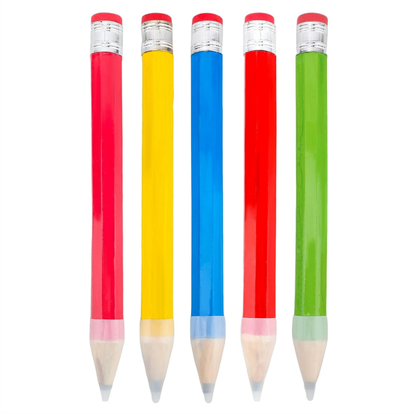 5 Pack 13 Inch Wooden Jumbo Pencils with Cap Funny Novelty