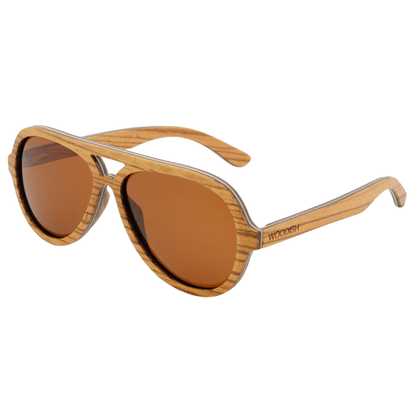 Stylish Layered Zebrawood Polazrized Sunglasses 5630-3 For Women