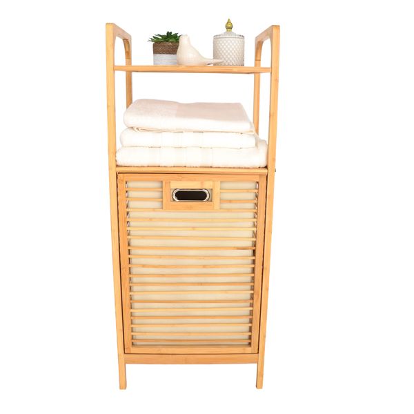Bamboo Shelf &amp; Laundry Basket