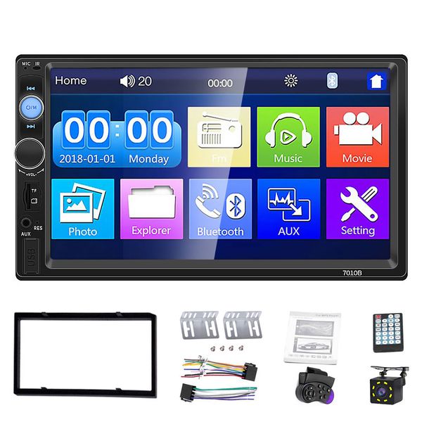 7-Inch Touch Screen Car Radio: HD Bluetooth Hands-Free Reverse Image