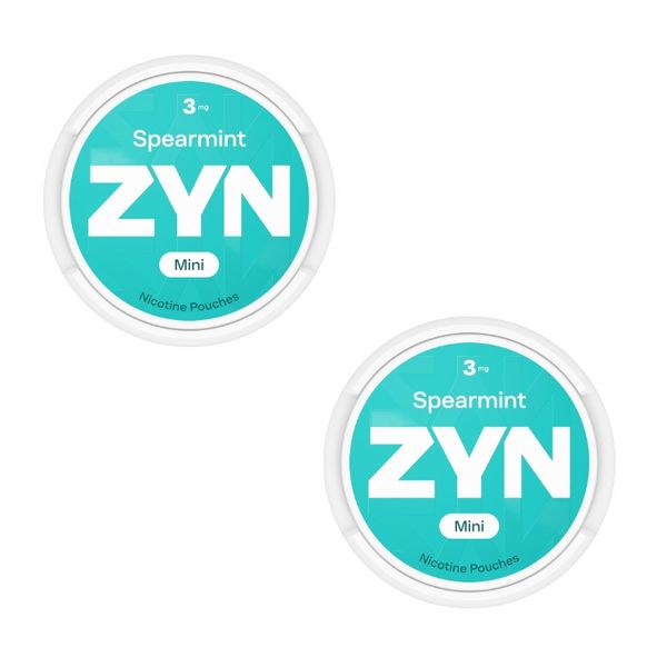 Zyn Mini Nicotine Pouches - Spearmint 3mg - 2 Pack (30 Pouches)