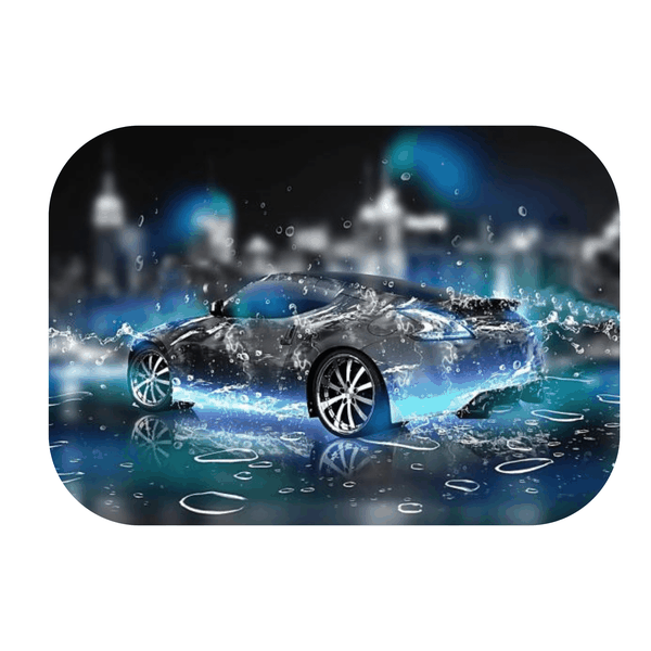 Car In Rain Printed Mouse Pad