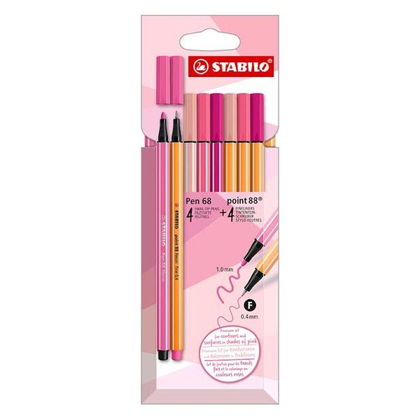 STABILO Pen 68 &amp; point 88 Shades of Pink 8's