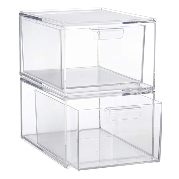 Stackable Clear Organizer Drawers 4 5-Inches Tall Organize Cosmetics