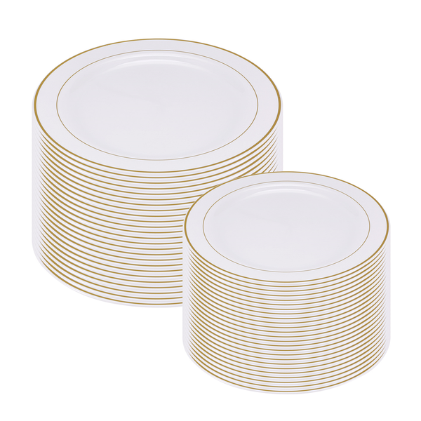 25 Dinner Plates and 25 Salad Plates Disposable Plates for Party