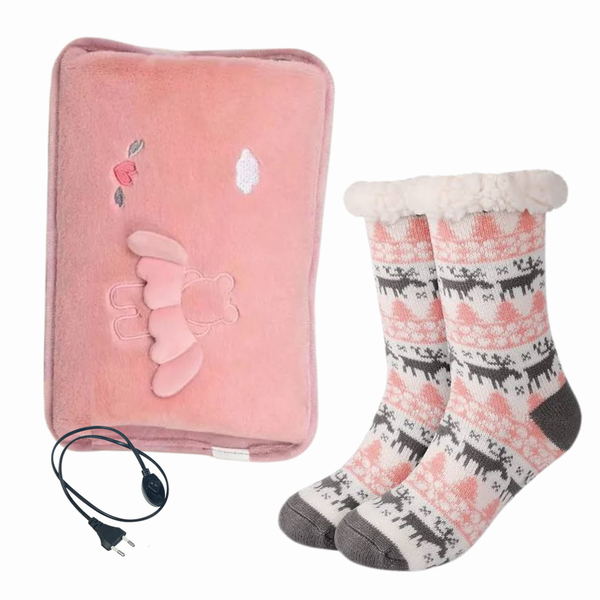 Electric Hot Water Bottle Hand Warmer &amp; Slipper Socks