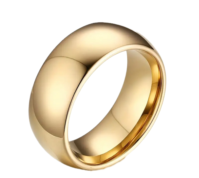 Gold-Tone Titanium Wedding Band Ring 6mm