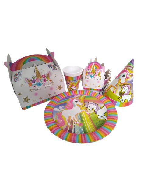 Table Decor- Pink Unicorn Birthday Party- 10 Pack Each with Banner
