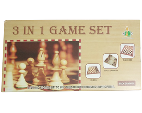 3 in 1 glass game set chess checkers backgammon