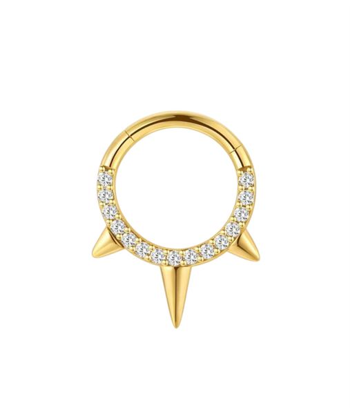 Sterling Silver Gold Spike Ring Piercing Jewellery