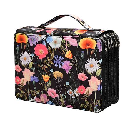 Colored Pencil Case, Large Capacity Pens Storage Holder Bag for Student Image