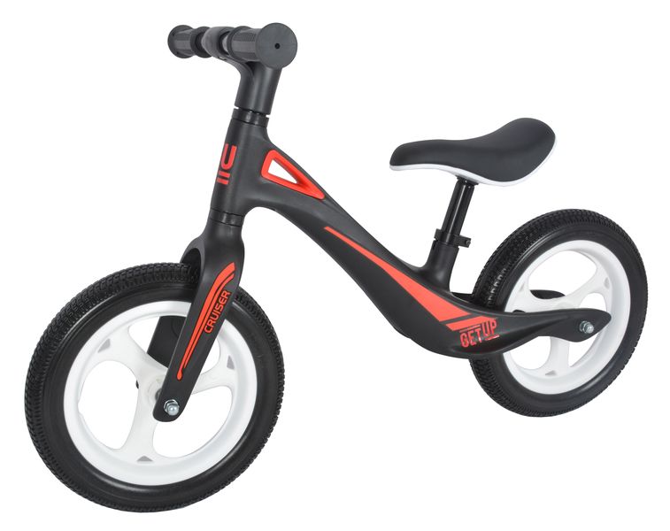 GetUp Cruiser Balance Bike - 12" PU Wheels - PP Frame - Black