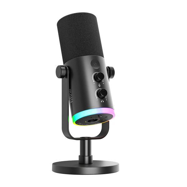 Fifine AM8 NEO RGB Dual Port Gaming Microphone with Stand