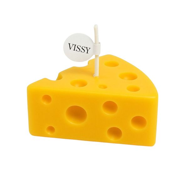 Realistic Gourmet Cheese Slice Candle - Yellow