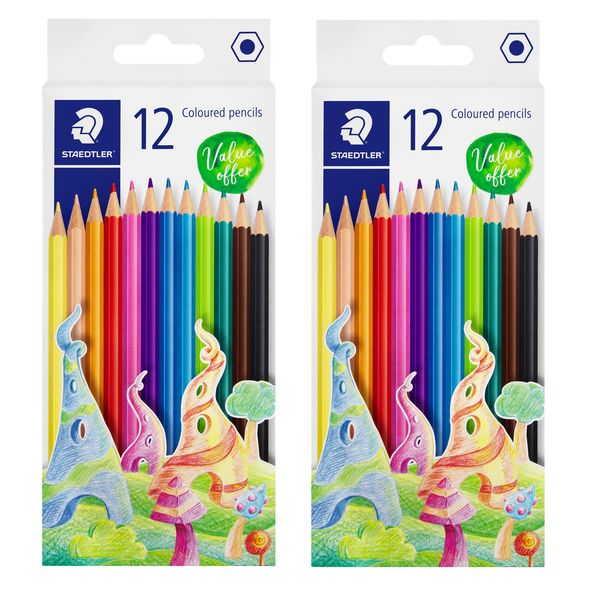 STAEDTLER Wood-Free Coloured Pencils - Box of 12 Assorted Colours