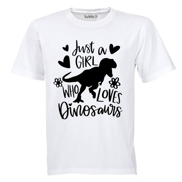 Girl Who Loves Dinosaurs - Kids T-Shirt