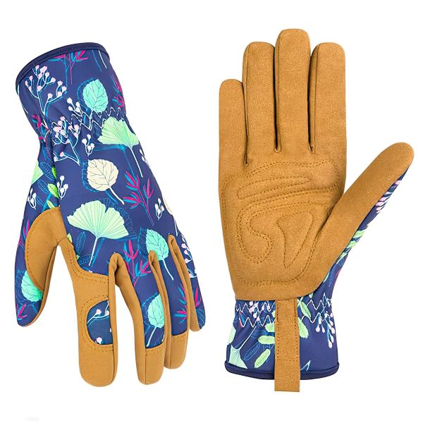 QYNIAL New Women's Leather Gardening Weeding Gloves, Thorn-Proof, No-Stab