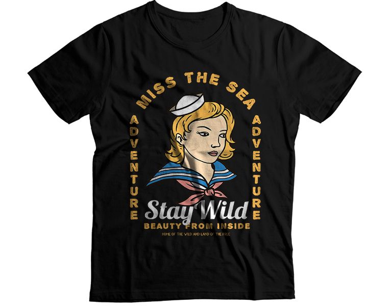 Woman Sailor Hat Graphic T-Shirt