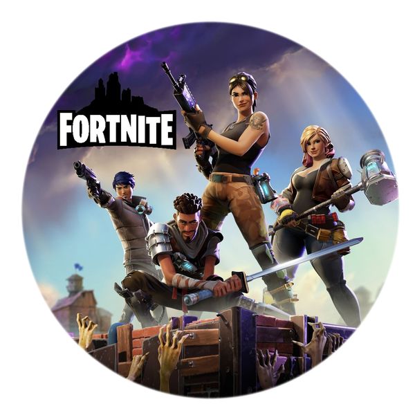 Fortnite Round Wooden Vinyl Signage 40CM