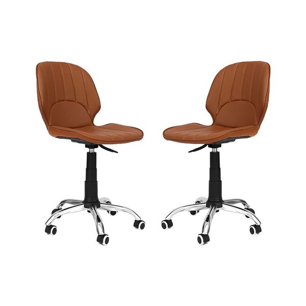 Set Of 2 Comfortable Adjustable Height Leather Office Chair C1955