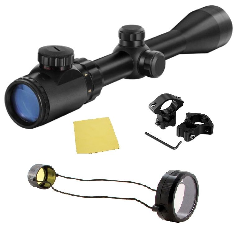 Rifle Scope (3 - 9 X 40 EG) with Scope Rings & Mounts and Scope Lens ...