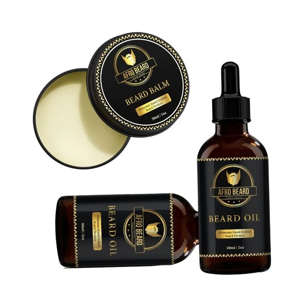 AfroBeard: Beard Care Bundle - 2x Classic Oils &amp; 1x Classic Balm