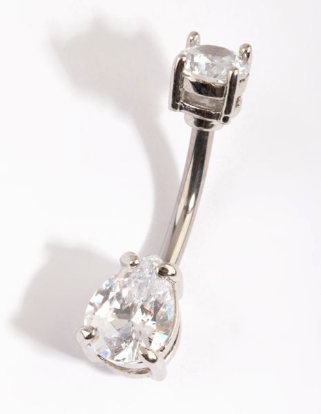 Lovisa Titanium Medium Circular Pear Belly Ring