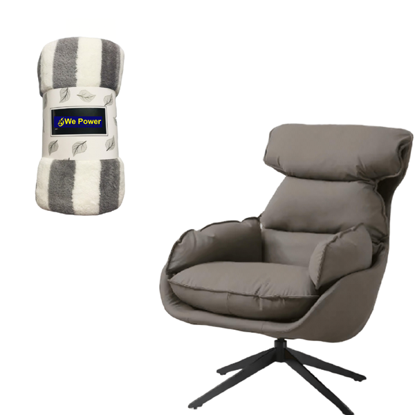 Swivel Home &amp; Office Chair Grey With Tv Blanket Cover
