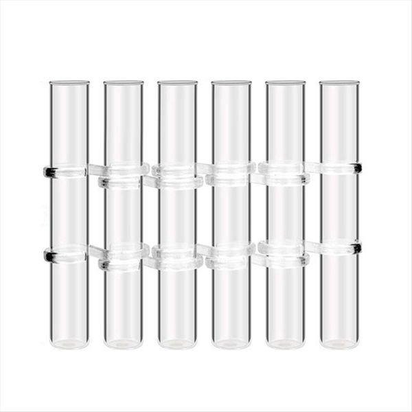 6 Pcs Hinged Flower Vase Clear Glass Test Tube for Home Decor L