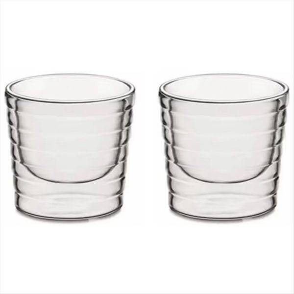 150ml Double Wall Coffee Cup Stackable Double Wall Insulated Clear Glass Cu