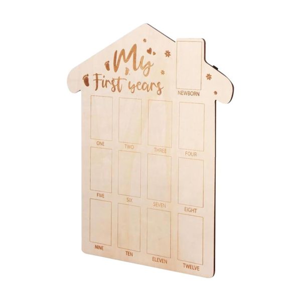 My First Year Baby Newborn Wooden 12 Month Milestone Photo Display Board