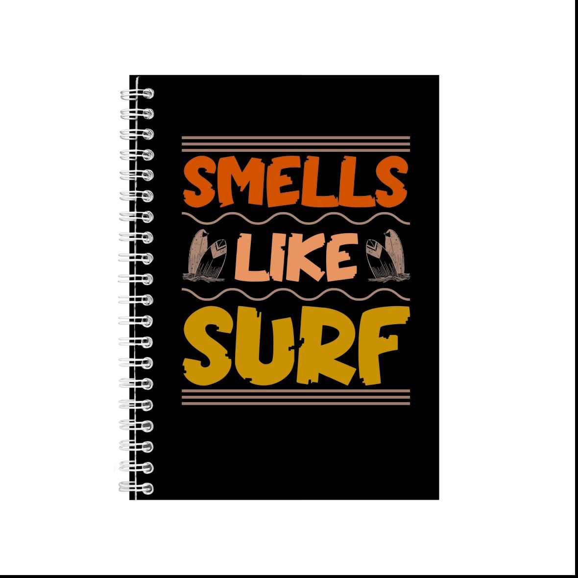 Surf Smell A5 Notebook Pad Lines Trendy Surfing Lovers Graphic Present ...