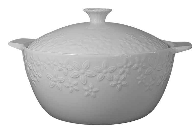 Ceramic Casserole Dish - Floral Pattern